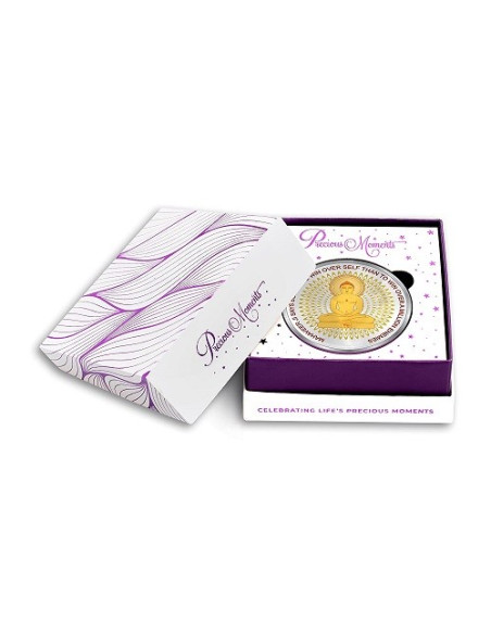 Precious Moments Color Mahavir BIS Hallmarked Silver Coin Of 20 Gram in 999 Purity / Fineness by ACPL
