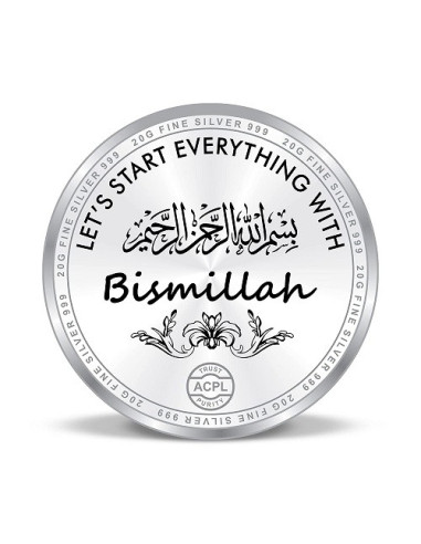 Precious Moments Color Allah Makka Madina BIS Hallmarked Silver Coin Of 20 Gram in 999 Purity / Fineness by ACPL