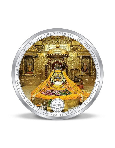 Precious Moments Color Somnath Temple BIS Hallmarked Silver Coin Of 20 Gram in 999 Purity / Fineness by ACPL