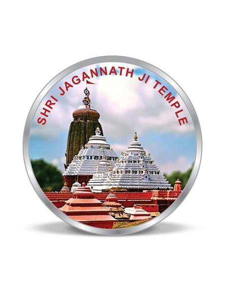 Precious Moments Color Shri Jagannath JiTemple BIS Hallmarked Silver Coin Of 20 Gram in 999 Purity / Fineness by ACPL
