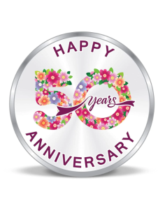 Precious Moments Color 50th Anniversaery BIS Hallmarked Silver Coin Of 20 Gram in 999 Purity / Fineness By ACPL