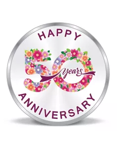 Precious Moments Color 50th Anniversaery BIS Hallmarked Silver Coin Of 20 Gram in 999 Purity / Fineness By ACPL