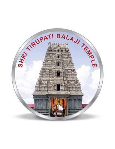 Precious Moments Color Shri Tirupati Balaji Temple BIS Hallmarked Silver Coin Of 20 Gram in 999 Purity / Fineness by ACPL