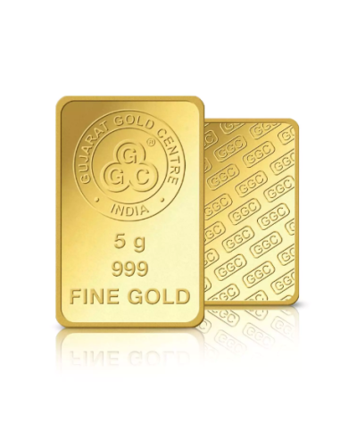 Gujarat Gold Centre Gold Bar Of 5 Gram 24Kt in 999 Purity / Fineness