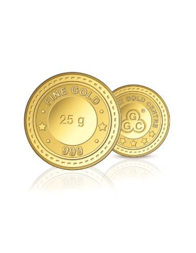 Gujarat Gold Centre Gold Coin Of 25 Gram 24Kt in 999 Purity / Fineness