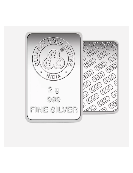 Gujarat Gold Centre Silver Bar Of 2 Gram in 999 24Kt Purity Fineness