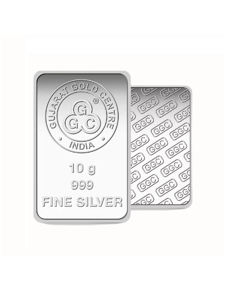 Buy Gujarat Gold Centre Silver Bar Of 10 Gram in 999 24Kt Purity
