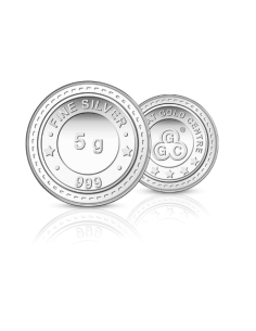 Buy Gujarat Gold Centre Silver Coin Of 5 Gram in 999 24Kt Purity