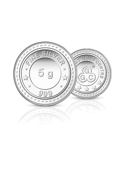 Buy Gujarat Gold Centre Silver Coin Of 5 Gram in 999 24Kt Purity
