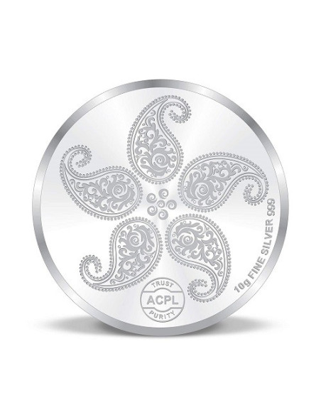 Precious Moments Colorful Peacock BIS Hallmarked Silver Coin Of 10 Gram in 999 Purity / Fineness by ACPL