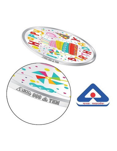 Precious Moments Color Happy Birthday BIS Hallmarked Silver Coin Of 20 Gram in 999 Purity / Fineness By ACPL