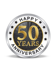 Precious Moments Color 50th Anniversaery BIS Hallmarked Silver Coin Of 50 Gram in 999 Purity / Fineness By ACPL