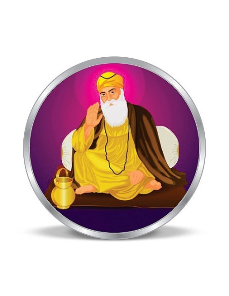 Precious Moments Color Waheguru Ji BIS Hallmarked Silver Coin Of 50 Gram in 999 Purity / Fineness by ACPL