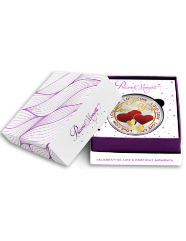 Precious Moments Colour Valentine Day BIS Hallmarked Silver Coin Of 10 Gram in 999 Purity / Fineness By ACPL