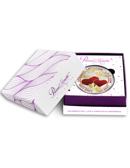 Precious Moments Colour Valentine Day BIS Hallmarked Silver Coin Of 10 Gram in 999 Purity / Fineness By ACPL