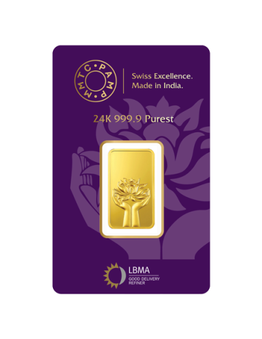 MMTC-PAMP Gold Ingot Bar of 20 Grams 24 Karat in 9999 Purity / Finenes