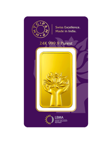 Buy MMTC PAMP Gold Ingot Bar of 100 Grams Gold  24Kt in 999.9 Purity