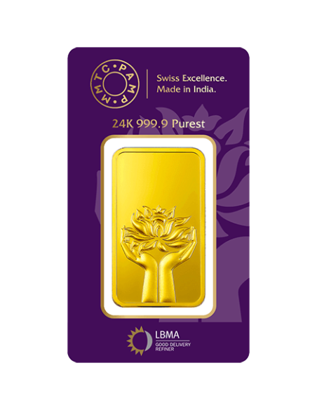 Buy MMTC PAMP Gold Ingot Bar of 100 Grams Gold  24Kt in 999.9 Purity