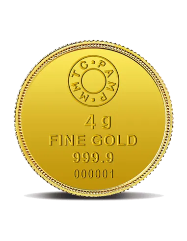 Buy MMTC buy Gold Coins of 4 Grams Gold  24 Karat in 9999 Purity Onlin