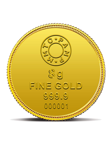 8 Gram Gold  Coin - MMTC-PAMP 24K (999.9 Purity) | Live Price Today |
