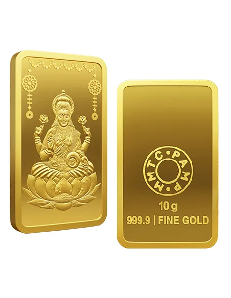 MMTC-PAMP Lakshmi Gold Ingot Bar of 10 Grams in 24 Karat  999.9 Purity
