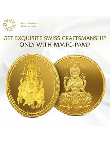 MMTC-PAMP Lakshmi Ganesh Gold Coin Of 4 Grams [ 2 grams x 2 ] in 24 Karat  999.9 Purity / Fineness