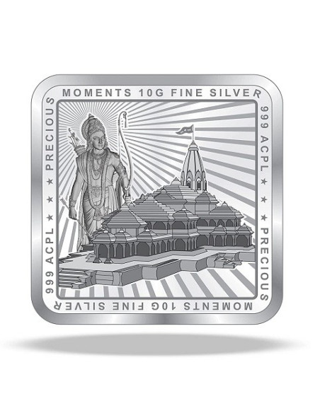 ACPL Color Ram Darbar BIS Hallmarked Silver Coin Of 10 Gram in 999 Purity / Fineness