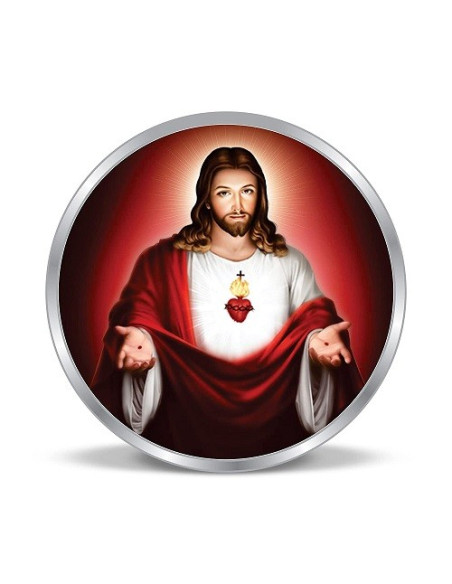 Precious Moments Color Jesus BIS Hallmarked Silver Coin Of 50 Gram in 999 Purity / Fineness by ACPL