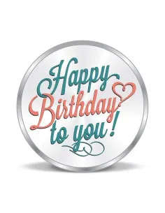 Precious Moments Color Happy Birthday BIS Hallmarked Silver Coin Of 50 Gram in 999 Purity / Fineness By ACPL