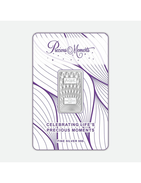 Precious Moments BIS Hallmarked Silver Bar Of 20 Gram in 999 Purity / Fineness by ACPL