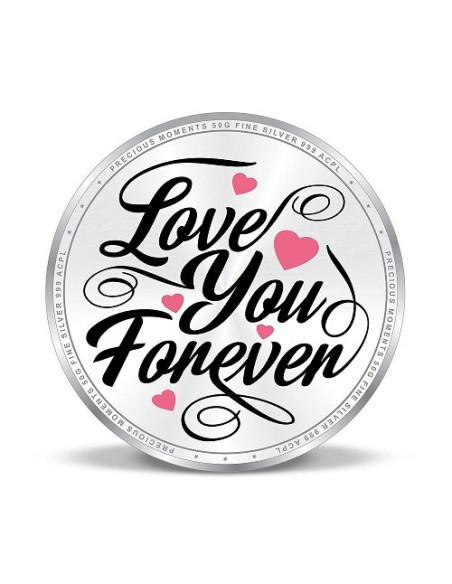 Precious Moments Color Love BIS Hallmarked Silver Coin Of 50 Gram in 999 Purity / Fineness By ACPL