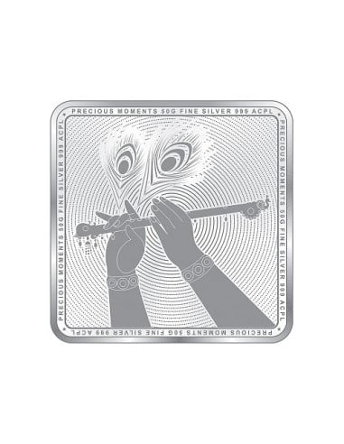 Precious Moments Color Radha Krishna BIS Hallmarked Silver Square Coin