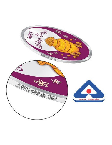 Precious Moments Colour Akshaya Tritiya BIS Hallmarked Silver Coin Of 10 Gram in 999 Purity / Fineness by ACPL