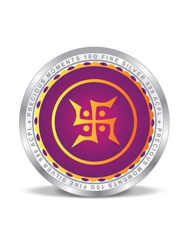 Precious Moments Color Akshaya Tritiya BIS Hallmarked Silver Coin Of 20 Gram in 999 Purity / Fineness by ACPL