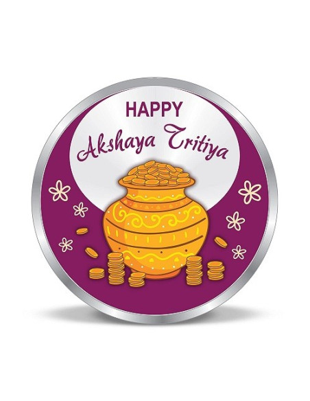 Precious Moments Color Akshaya Tritiya BIS Hallmarked Silver Coin Of 20 Gram in 999 Purity / Fineness by ACPL