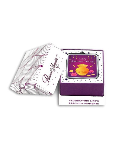 Precious Moments Colour Akshaya Tritiya BIS Hallmarked Silver Square Coin Of 10 Gram in 999 Purity / Fineness by ACPL