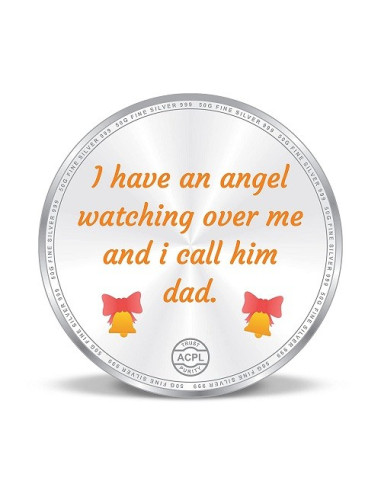 Precious Moments Color BIS Hallmarked Best Father Silver Coin Of 50 Gram in 999 Purity / Fineness By ACPL
