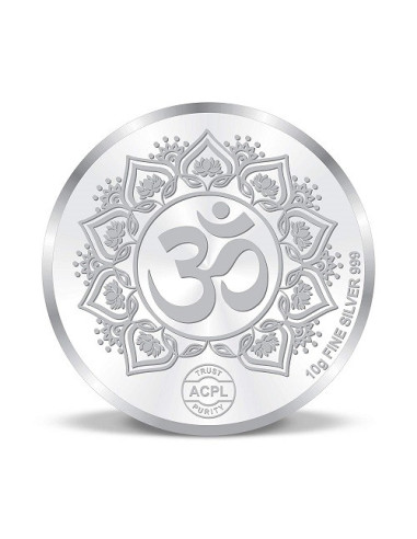 Precious Moments Colour Durga Mata BIS Hallmarked Silver Coin Of 10 Gram in 999 Purity / Fineness by ACPL
