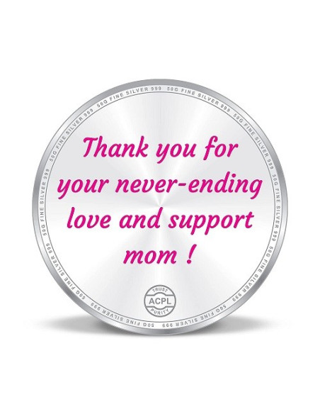 Precious Moments Color BIS Hallmarked Best Mother Silver Coin Of 50 Gram in 999 Purity / Fineness By ACPL