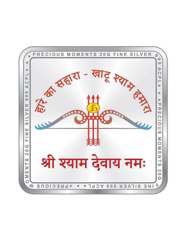 Precious Moments Color Khatu Shyam Ji BIS Hallmarked Silver Coin Of 20 Gram in 999 Purity / Fineness by ACPL