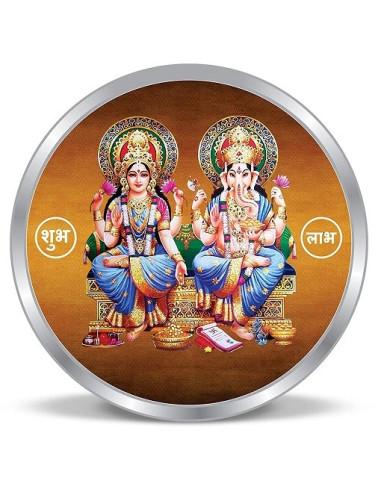 ACPL Personalised BIS Hallmarked Laxmi Ganesh Religious Silver Coin Of 10 Gram in 999 Purity / Fineness