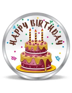 ACPL Personalised BIS Hallmarked Happy Birthday Silver Coin Of 10 Gram in 999 Purity / Fineness