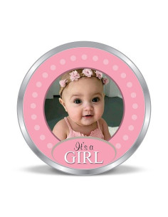 Precious Moments Personalised BIS Hallmarked New Born Baby Girl Silver Coin Of 50 Gram in 999 Purity / Fineness by ACPL