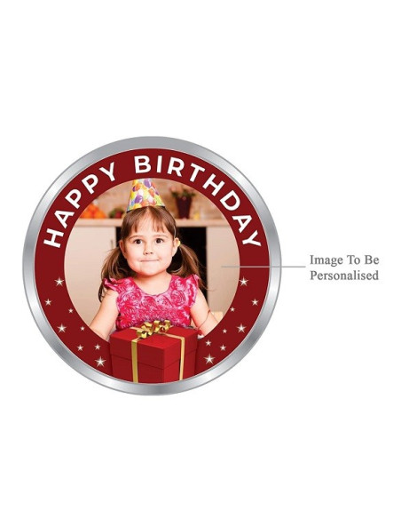 ACPL Personalised BIS Hallmarked Happy Birthday Silver Coin Of 10 Gram in 999 Purity / Fineness