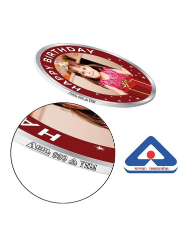 ACPL Personalised BIS Hallmarked Happy Birthday Silver Coin Of 10 Gram in 999 Purity / Fineness