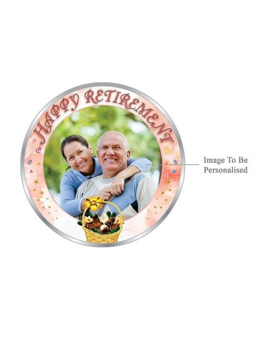 Precious Moments Personalised BIS Hallmarked Retirement Day Silver Coin Of 50 Gram in 999 Purity / Fineness By ACPL