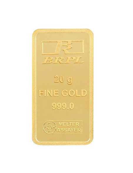 BRPL Bangalore Refinery Gold Bar Of 20 Grams in 24 Karat  999 Purity