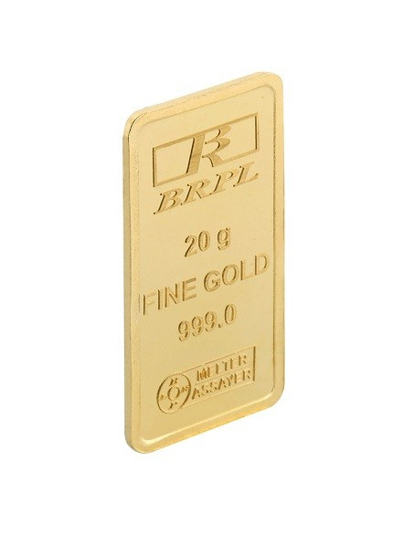 BRPL Bangalore Refinery Gold Bar Of 20 Grams in 24 Karat  999 Purity