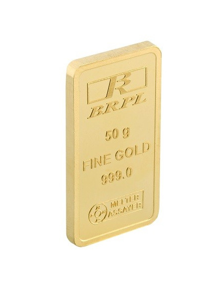 Buy BRPL Bangalore Refinery Gold Bar Of 50 Grams in 24kt  999 Purity