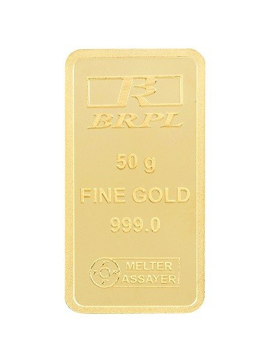 Buy BRPL Bangalore Refinery Gold Bar Of 50 Grams in 24kt  999 Purity